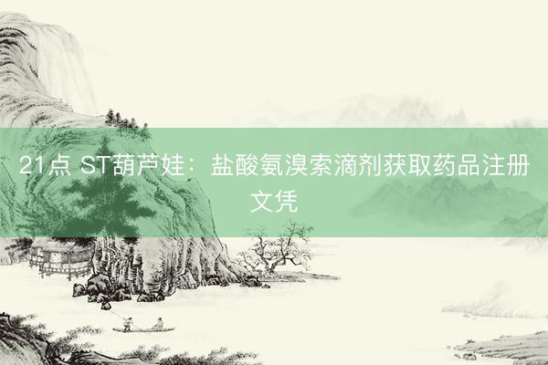 21点 ST葫芦娃：盐酸氨溴索滴剂获取药品注册文凭